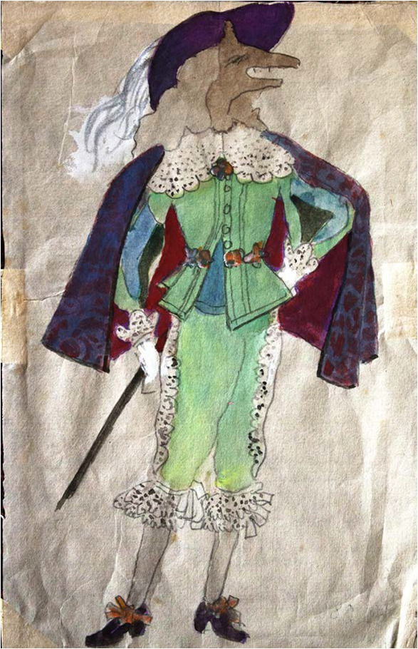 The Fox, costume design, 22X14, Shalva Amiranashvili Museum of Fine Arts 