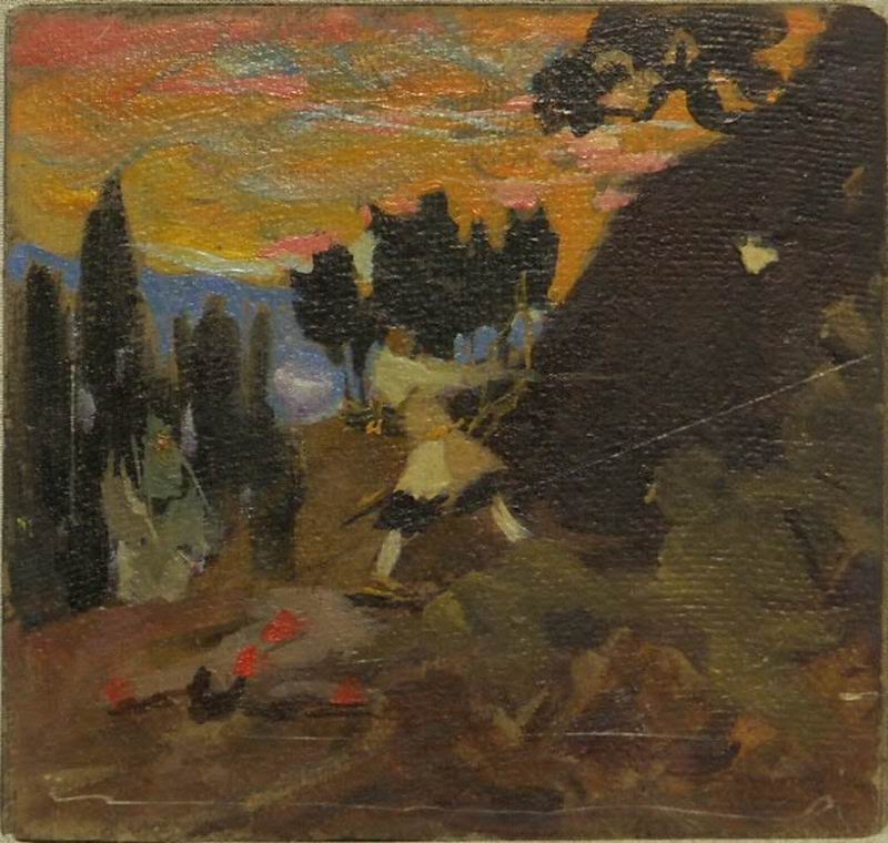 ზეთი, ტილო დაკრული მოყაოზე, 18x19.5