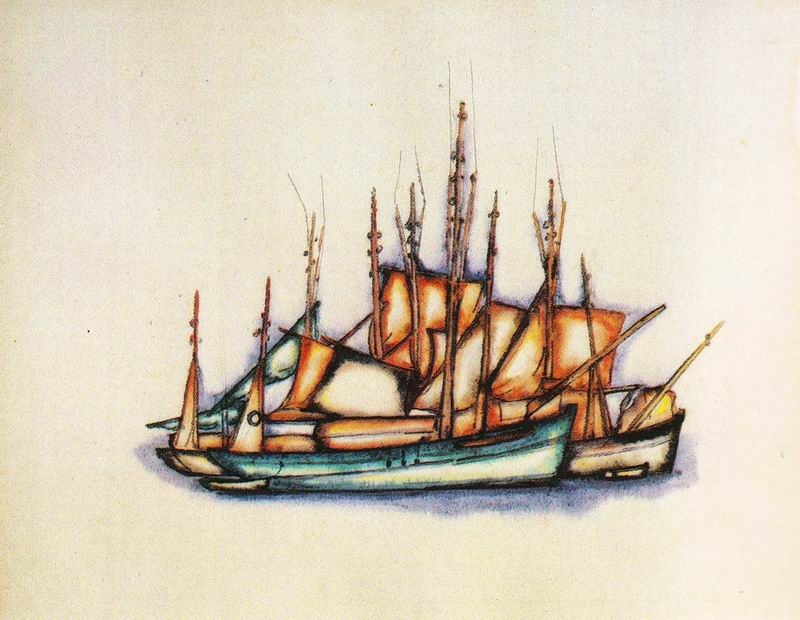 watercolor on paper, 22+28, Paris 1921