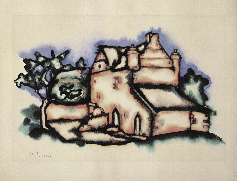 watercolor on paper, 22+28, Paris 1921