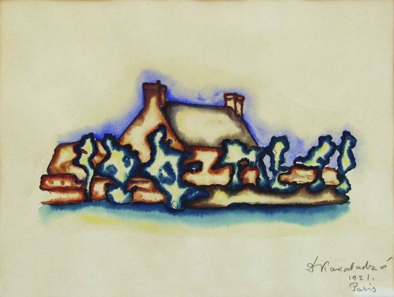 watercolor on paper, 22+28, Paris 1921