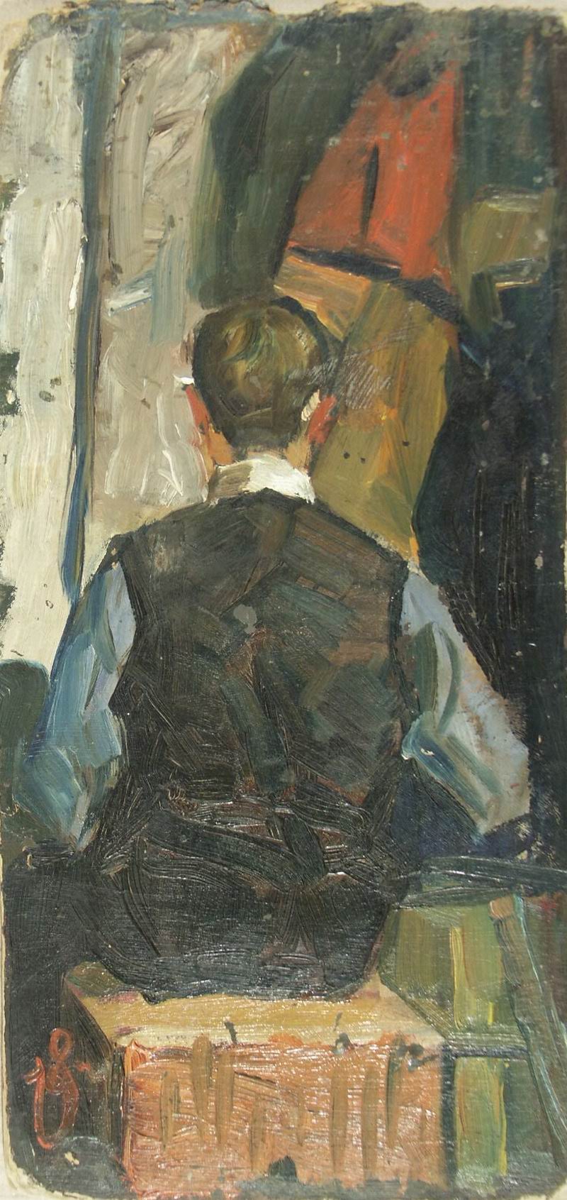 oil on cardboard 33x15, 1910s Georgian National Museum