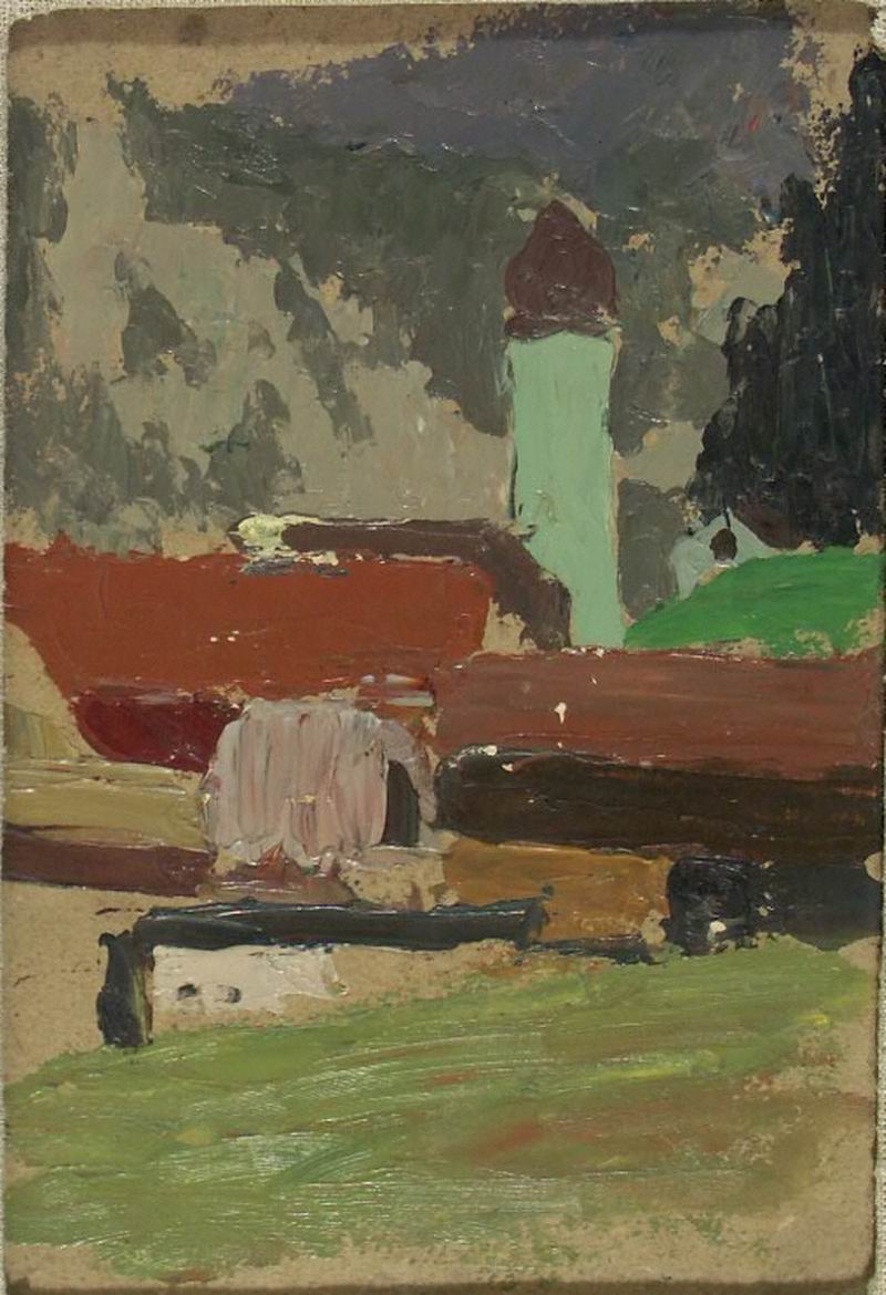 oil on a cardboard, 24x16, 1910s Georgian National Museum