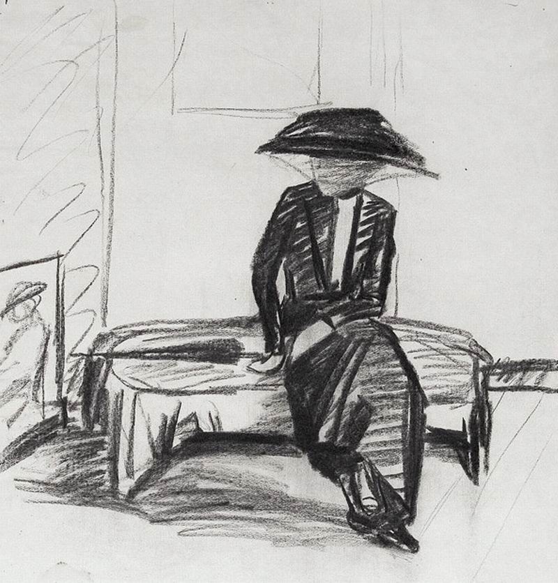 64X48, charcoal on paper, 1916