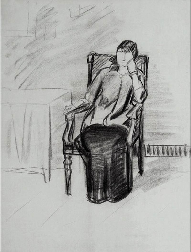  64X48, charcoal on paper, 1910s