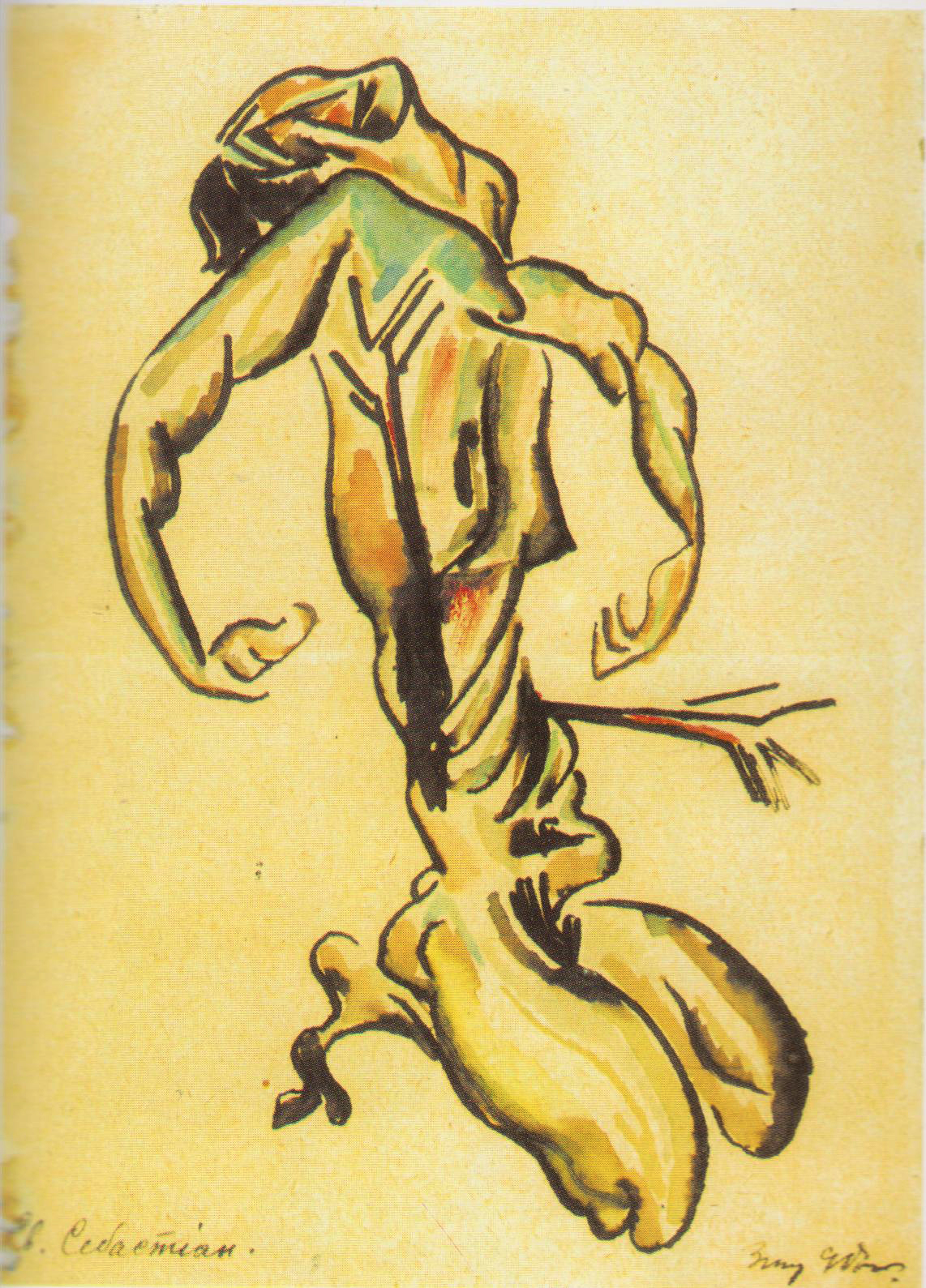  აკვარელი, ტუში, ქაღალდი, 18x13, 1917