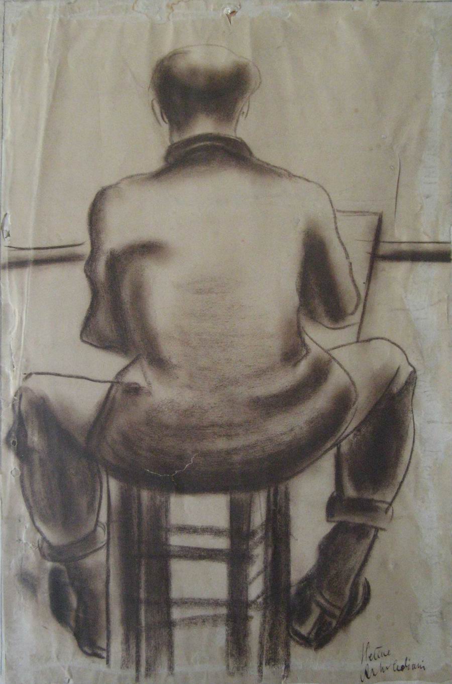 charcoal on cardboard, 37,5X28, Paris 1926