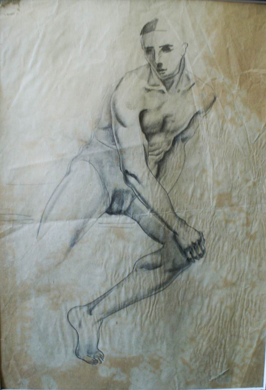 pencil on a paper, 28,2X39,2, Paris 1925-1926, Helen Akhvlediani Museum, Tbilisi, Georgian National Museum