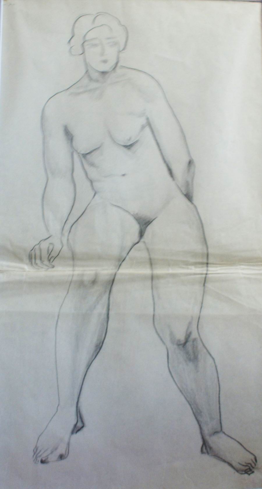 pencil on a paper, 28,2X39,2, Paris 1925-1926, Helen Akhvlediani Museum, Tbilisi, Georgian National Museum
