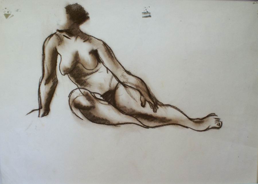 pencil on a paper, 28,2X39,2, Paris 1925-1926, Helen Akhvlediani Museum, Tbilisi, Georgian National Museum