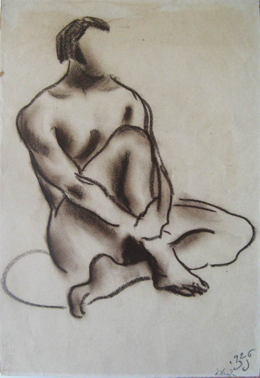 pencil on a paper, 28,2X39,2, Paris 1925-1926, Helen Akhvlediani Museum, Tbilisi, Georgian National Museum