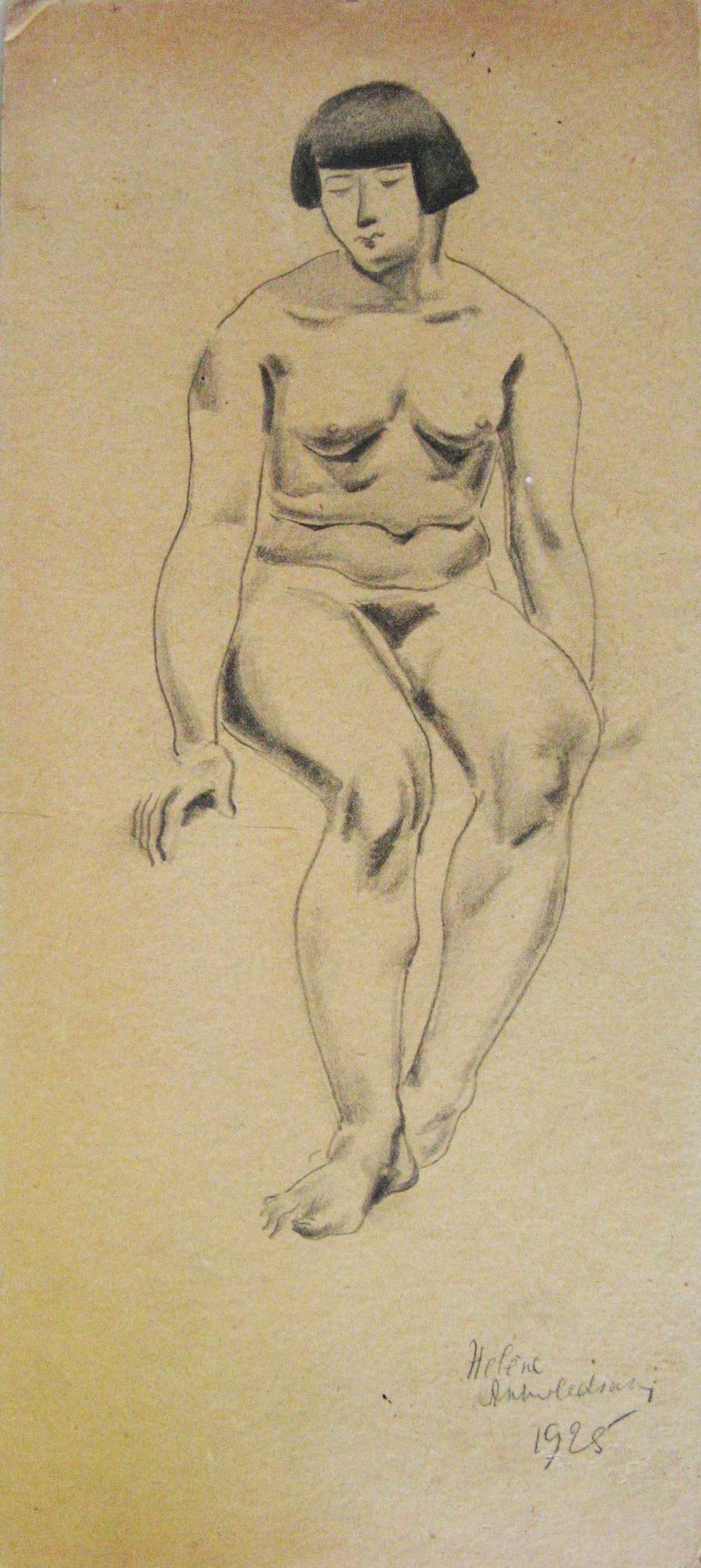 pencil on a paper, 28,2X39,2, Paris 1925-1926, Helen Akhvlediani Museum, Tbilisi, Georgian National Museum