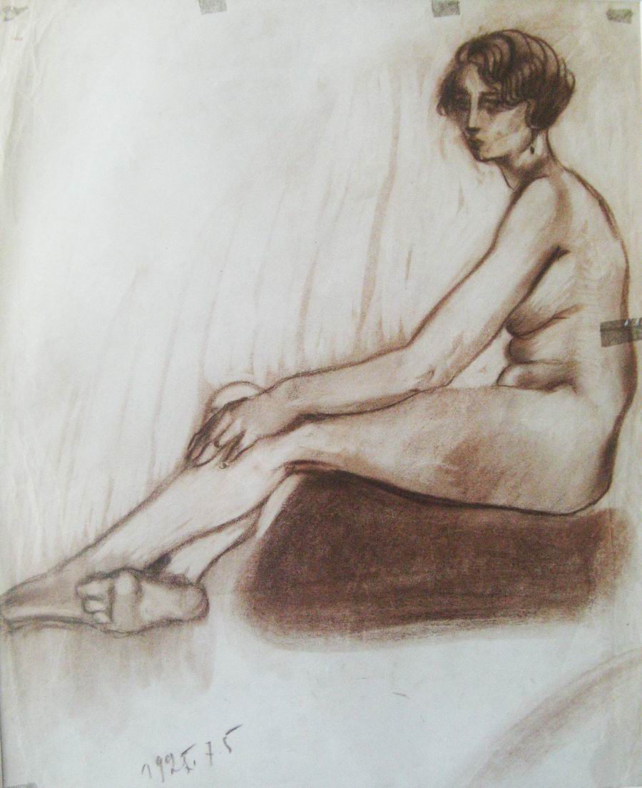 pencil on a paper, 28,2X39,2, Paris 1925-1926, Helen Akhvlediani Museum, Tbilisi, Georgian National Museum