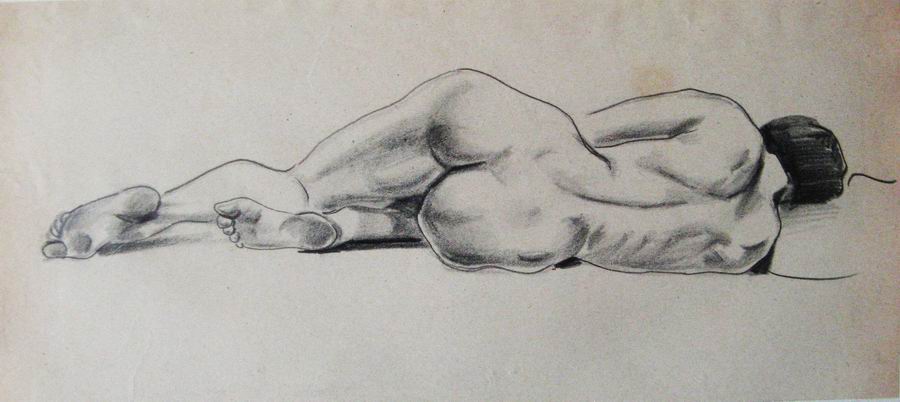 pencil on a paper, 28,2X39,2, Paris 1925-1926, Helen Akhvlediani Museum, Tbilisi, Georgian National Museum