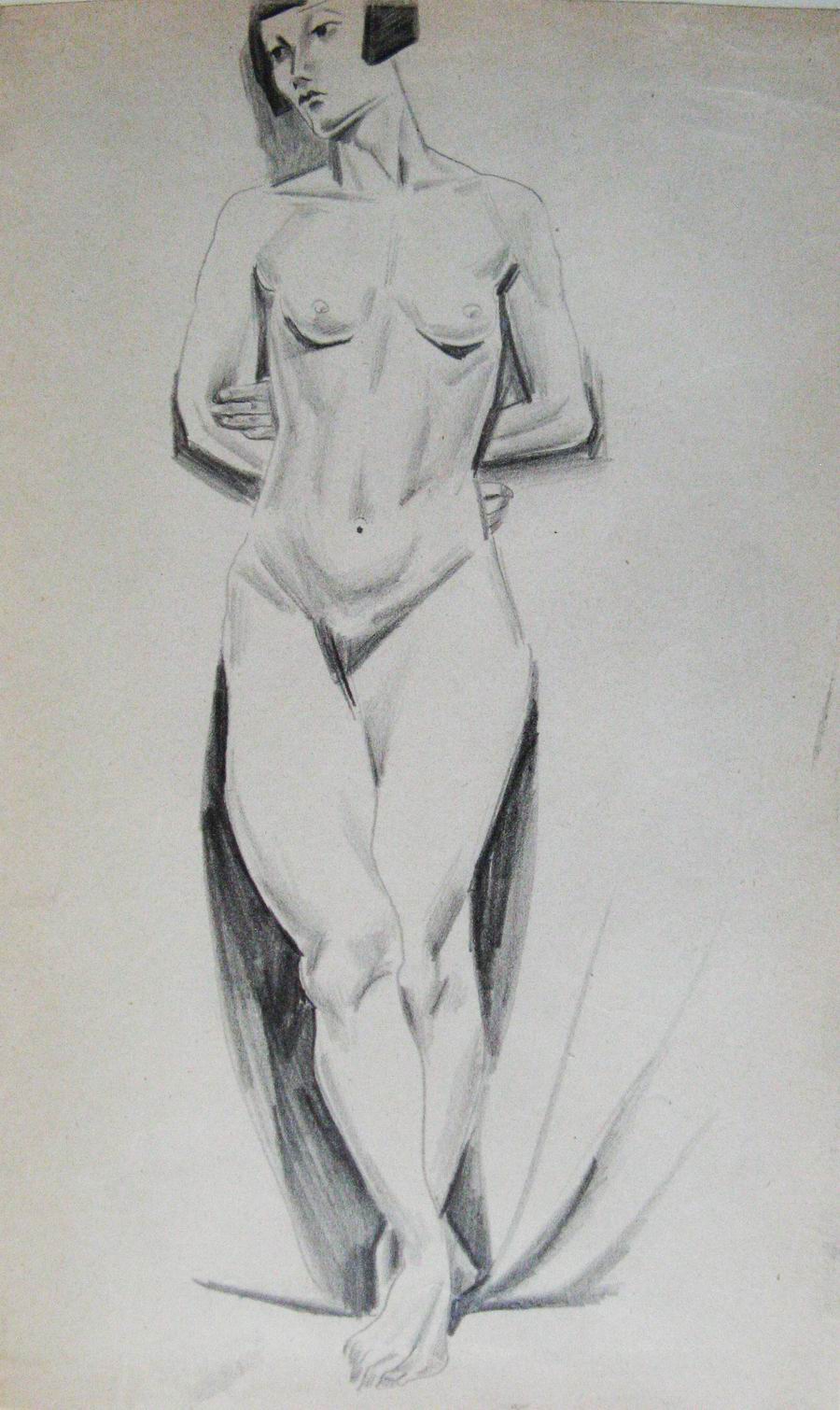 pencil on a paper, 28,2X39,2, Paris 1925-1926, Helen Akhvlediani Museum, Tbilisi, Georgian National Museum