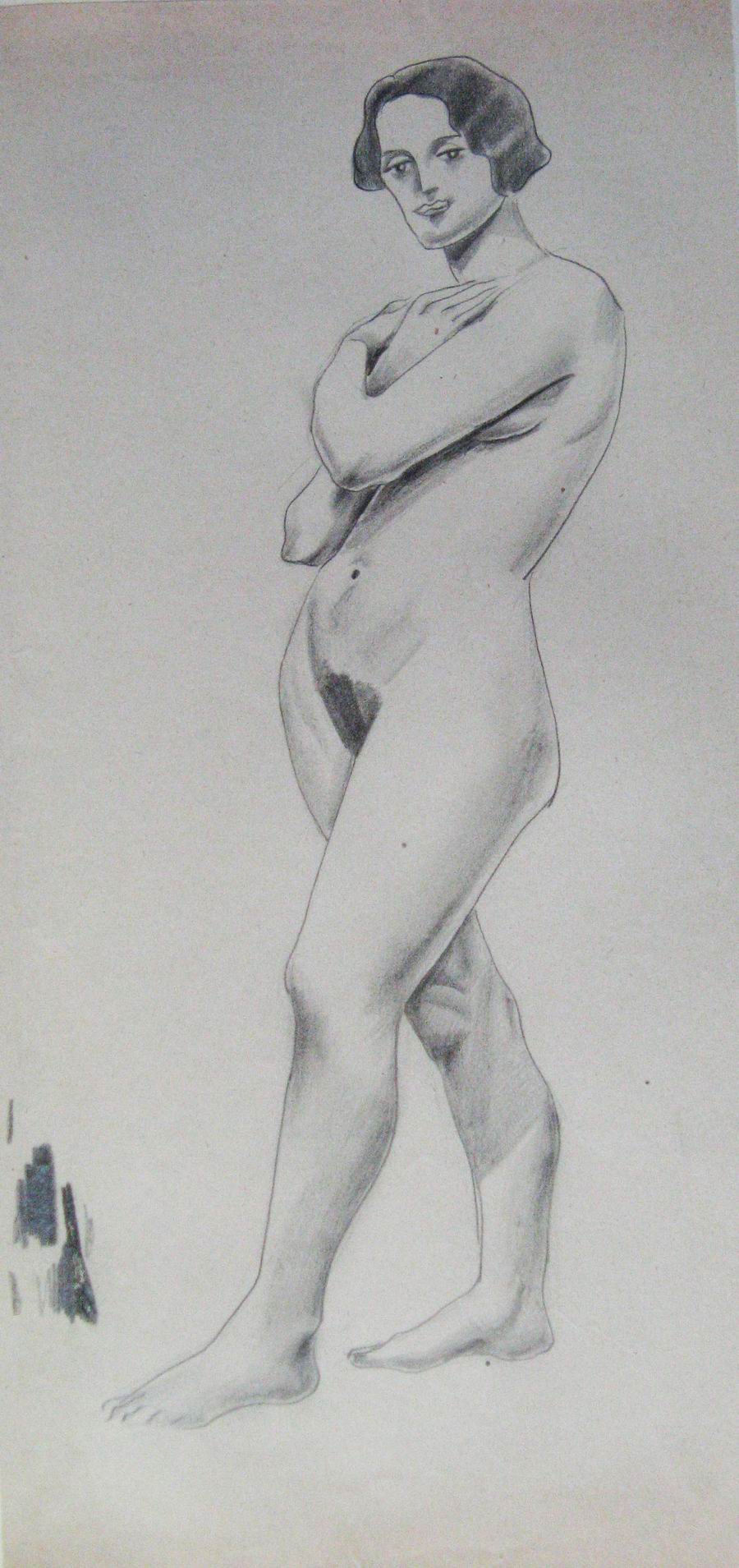 pencil on a paper, 28,2X39,2, Paris 1925-1926, Helen Akhvlediani Museum, Tbilisi, Georgian National Museum