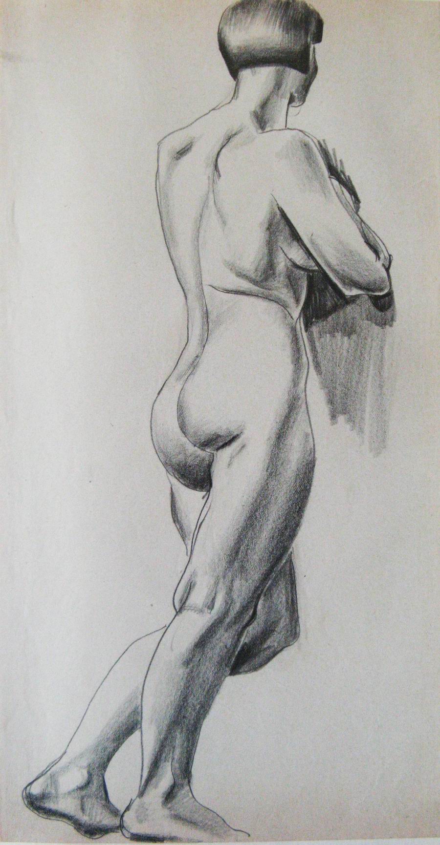 pencil on a paper, 28,2X39,2, Paris 1925-1926, Helen Akhvlediani Museum, Tbilisi, Georgian National Museum