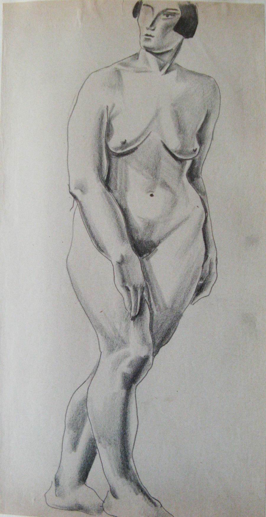 pencil on a paper, 28,2X39,2, Paris 1925-1926, Helen Akhvlediani Museum, Tbilisi, Georgian National Museum