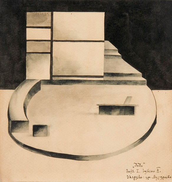 paper, pencil, watercolor, 20X20, II State Academic Drama, 1931 Collection of the Kote Marjanishvili Theatre
