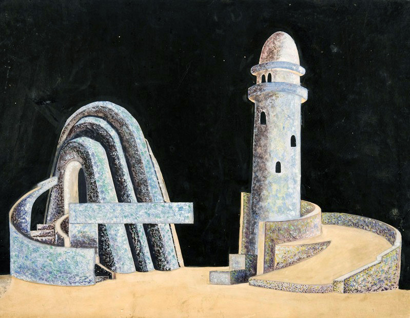 paper, pencil, watercolor, 43,2X56,4, Rustaveli Theatre, 1927-28