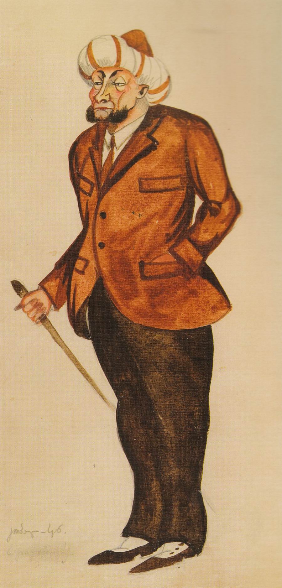 ქაღალდი, აქვარელი, 34X18, რუსთაველის თეატრი, 1927-28