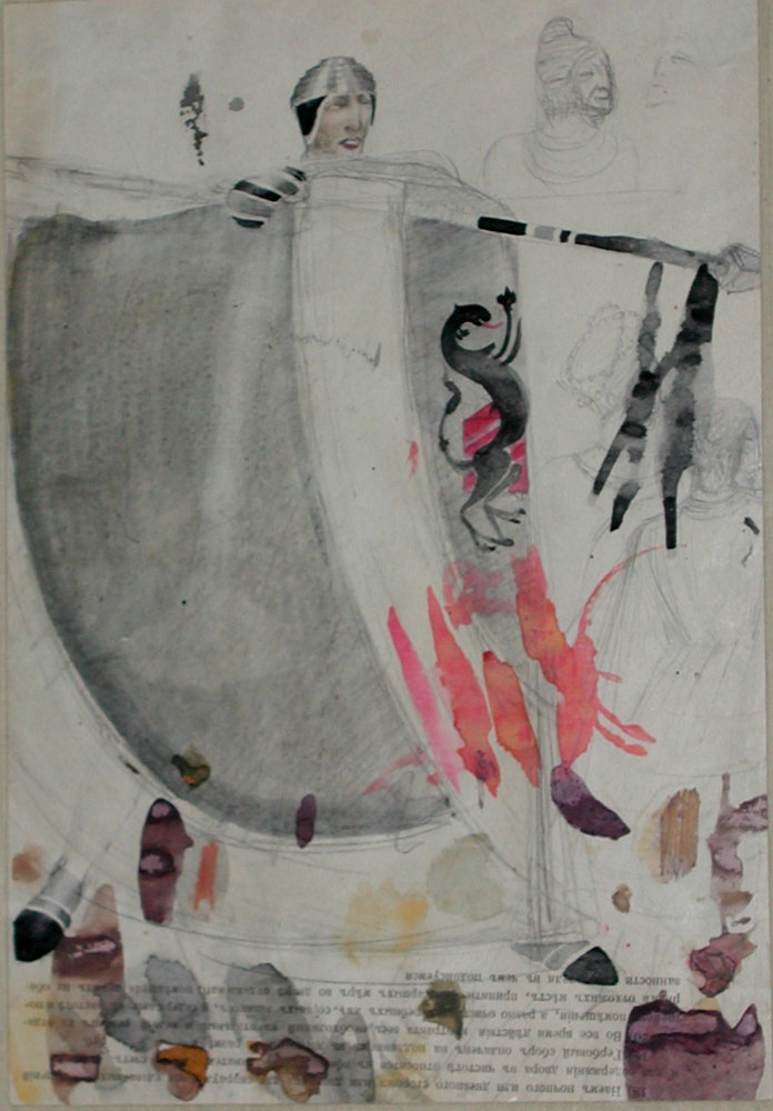 paper, pencil, watercolor, 34x24 1933 State Museum of Drama, Music, Film and Choreography