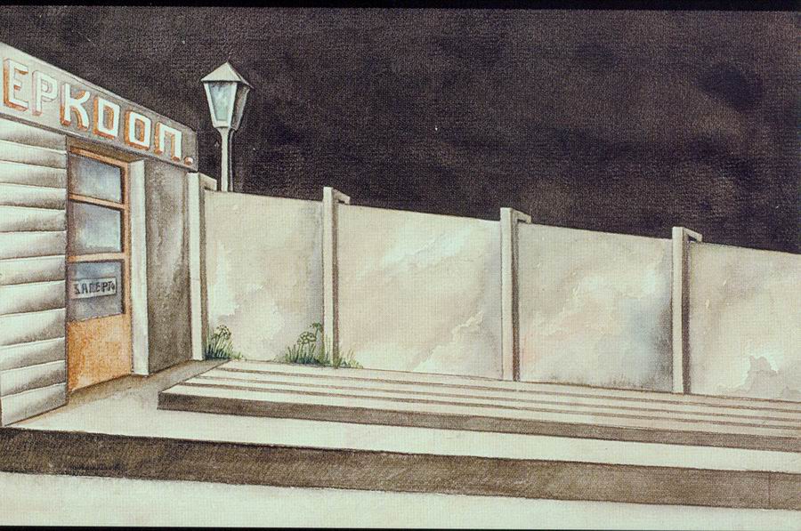 paper, pencil, watercolor, 19x31  1930  K.Marjanishvili State Theatre Museum