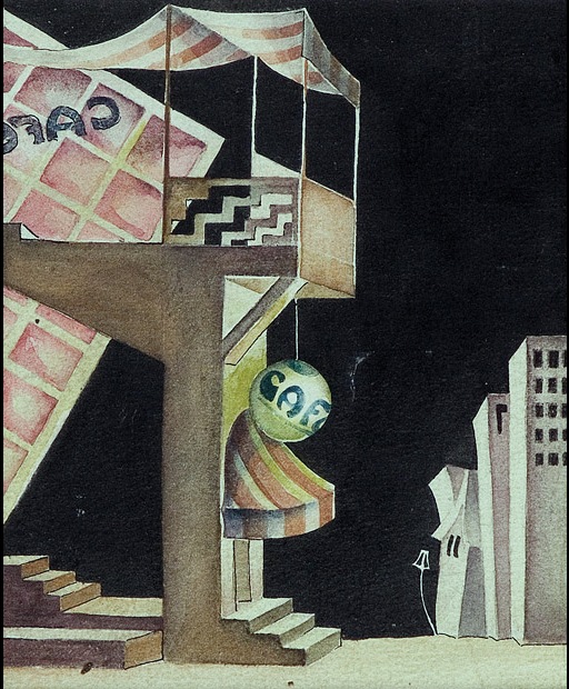 paper, pencil, gouache,  52x64  1933 K. Marjanishvili State Theatre Museum