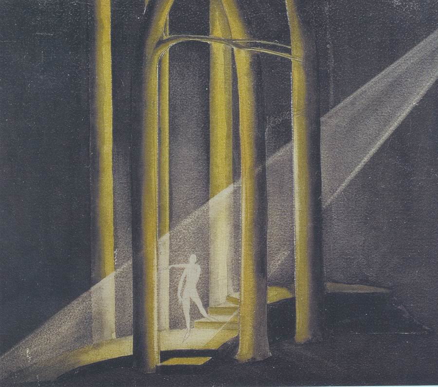 paper, gouache, 21x25  1932 State Museum of Drama, Music, Film and Choreography