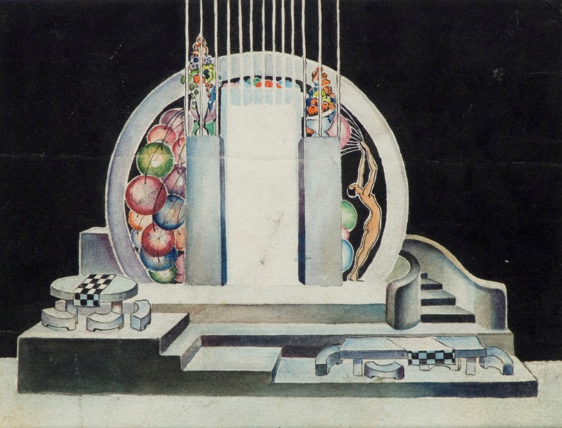 paper, gouache, watercolor,  14X18 1927 State Museum of Drama, Music, Film and Choreography