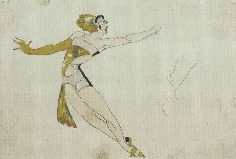 paper, pencil, watercolor,  15X22  1927 State Museum of Drama, Music, Film and Choreography