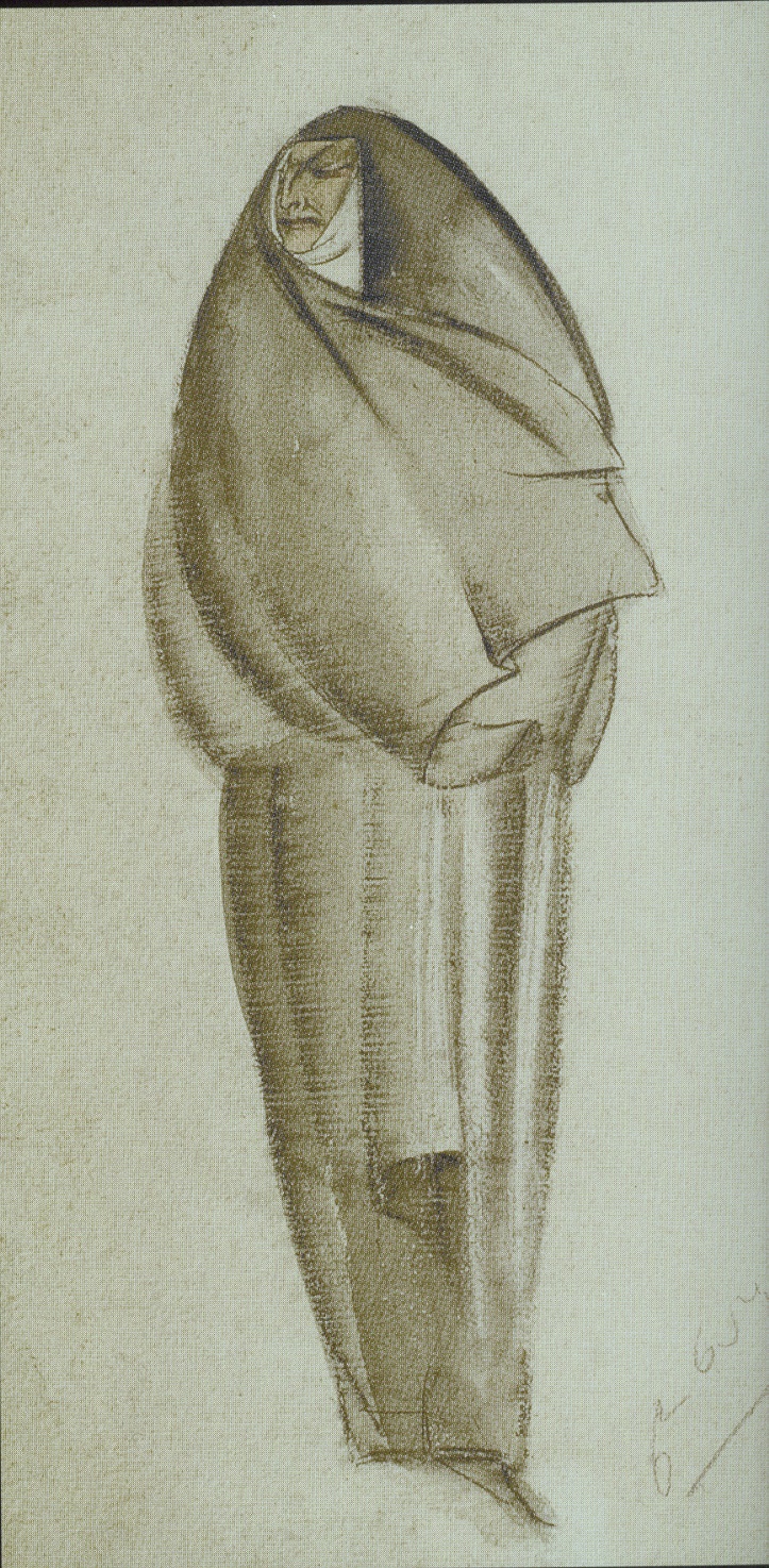 ქაღალდი, ფერადი ფანქარი, 27X15 1930 თეატრის, მუსიკის, კინოსა და ქორეოგრაფიის სახელმწიფო მუზეუმი