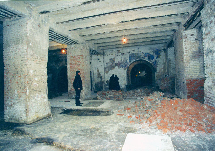 state of the basement and murals in 2002