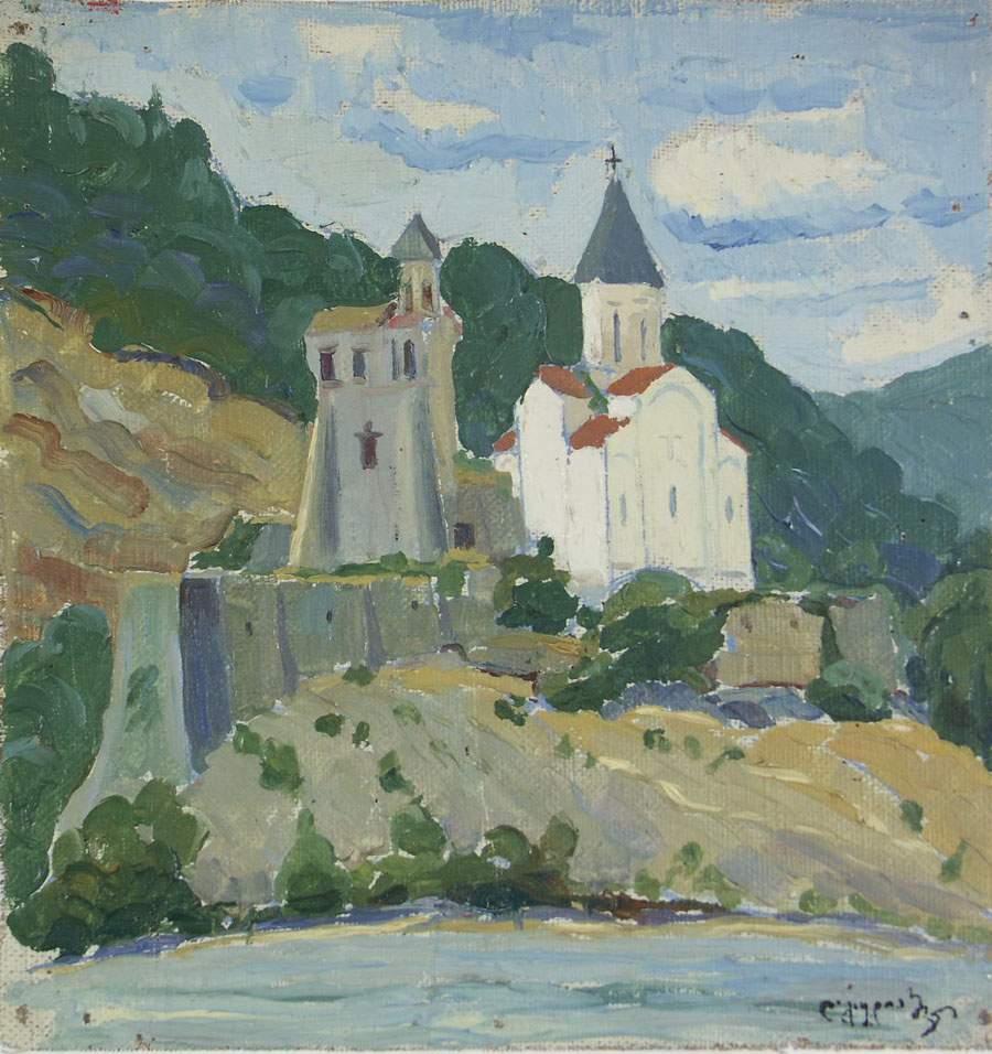 Lado Gudiashvili. Gremi, 1914, oil on canvas, 21,5X21